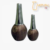 Long Vase Aluminium Set of two