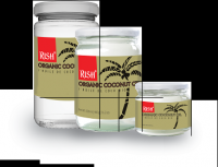 Organic Coconut Oil packed in glass jars or bottles