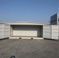 Modified 20ft high cube shipping containers with open side and end doors