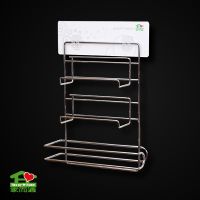 Wall mounted plastic wrap and paper towel holder