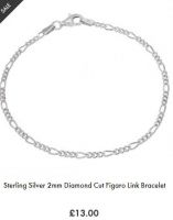 Sterling Silver 2mm Diamond Cut Figaro