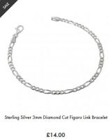 Sterling Silver 3mm Diamond Cut Figaro