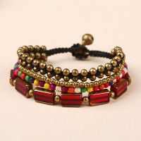 Red agate BOHO handmade braiding Bracelet - MCS0181