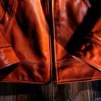 MEN&#039;S WASHED GENUINE COWSKIN LEATHER JACKET