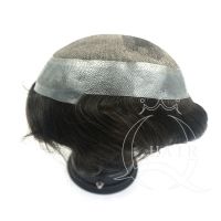 Middle Lace Around Clear PU Toupee