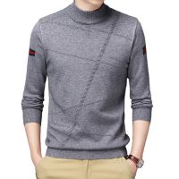 2021 Custom New men&apos;s sweater knitwear men half high neck pullover knit jumpers winter cotton K