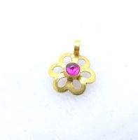 Gorgeous Flower shape 18k solid gold charm