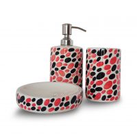 Blue Pottery Bathroom Set Of 3