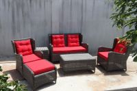 Sofa set outdoor furniture with red cushion outdoor