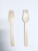 Wooden disposable spoon and fork size 160mm wood cutlery