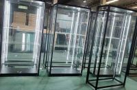 Retail stores glass display cabinet with temper shelves & LED lightings