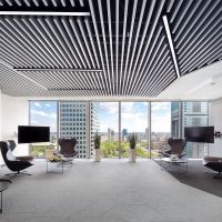 25X100 Wooden Color Acoustic Metal Ceiling Aluminum Extruded Box Baffle Ceiling