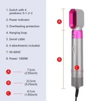 Wavytalk 5 in 1 curling iron, curling iron set with curling brush and 4 interchangeable ceramic curling iron (0.5 &quot;-1.25&quot;), instant heating, includes heat protection gloves and 2 clips