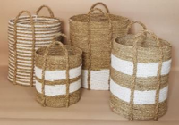 BASKET SEAGRASS MIX SINTETIS PUTIH SET