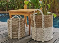 BASKET SEAGRAS LONG HANDLE SET OF