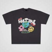 250g Heavyweight Cotton Nature Print Street Casual Oversize T-shirt