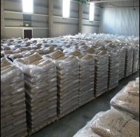 Packed wood pellets