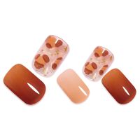 24 Pcs Press on Nails Medium Sunjasmine Fake Nails Almond Glue on Nails, False Nails with Glue, Acrylic Nails for Women and Girls (Colorful Swirl)