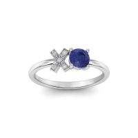 Tanzanite & Diamond XO Ring