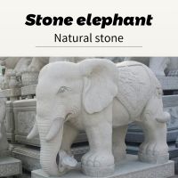 Granite White Elephant Stone Sculpture (can