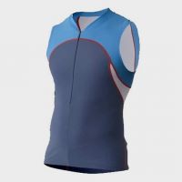 BLUE AND GREY COLOR BLOCK MARATHON TANK TOP