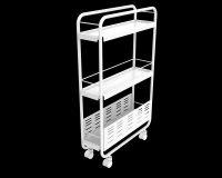 3-Tier Slim Mobile Shelving Unit on Wheels, Slide Out Rolling Bathroom Storage Organizer, Utility Carts Shelf Rack for Kitchen Bathroom Laundry Room Narrow Places, Toll organizer white/Black