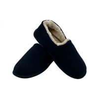 Custom Winter Comfy Suede Leather men's Indoor And Outdoor Handmade Non-slip Faux Fur Scuff Fluffy Slippers