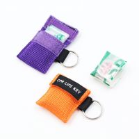 First Aid Rescue Disposable CPR Mask with CPR Mask Keychain Bag