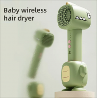 Wind Mini Wireless Hair Dryer for Baby Hair Dryer Gentle Blowing Dinosaur Pattern