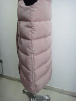 Ladies long fake down padded winter vest jacket puffer jacket  sideslip zipper