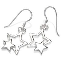 Sterling Silver Star Dangle Earrings