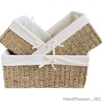 Seagrass Woven Storage Laundry Basket Made
