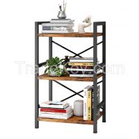 Bookshelf, 3 Tier Industrial Bookcase, Metal