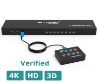 VGA KVM Switch 8 in 1 Out + Cables, MT-VIKI 8 Port Rack Mount USB KVM Switcher VGA 8X1