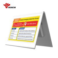 MinewTag RS075V Dual Sides V-Shaped 7-Color E-ink Desk Name Signage Electronic Display Sign