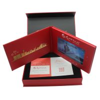 custom print 7inch HD screen hardcover digital lcd video brochure card video book for advertising