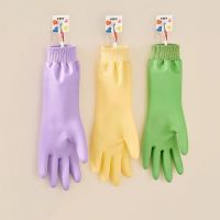 Threaded mouth dishwashing gloves -durable and thick for kitchen use -suitable for washing clothes and cleaning -PVC waterproof