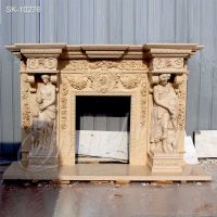 Marble Fireplace Mantel Surorund with Woman Statues 