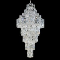  Staircase Long Crystal Chandelier 29.5" Wide In Chrome