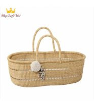 Vietnamese Artisan Seagrass Baby Changing Basket Sustainable &amp;amp; Stylish For Newborns