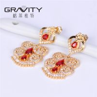 ESDG0040 Gravity 2017 latest top new model designs fashion brass plated 18K gold stud earring