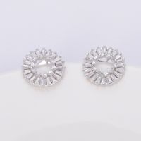 Latest custom newest design of korea earrings 18k white gold plated earrings jewelry fashion earrings stud for women