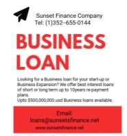 BUSINESS LOANS  AVAILABLE FOR START-UP AND EXPANSIONS