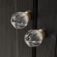 Pure copper base artificial crystal handle knob