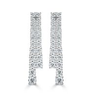 Round Drop Diamond Earrings