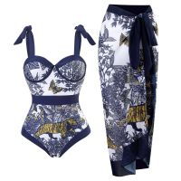 Women Bikini Set Push Up Floral Printed Ruffle Bikinis Strappy Bandage Swimwear Bathing Suit