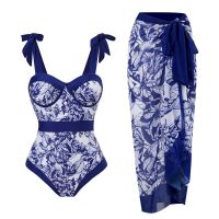 Women Bikini Set Push Up Floral Printed Ruffle Bikinis Strappy Bandage Swimwear Bathing Suit