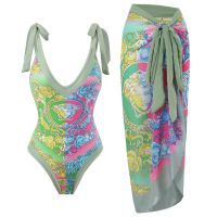 Women Bikini Set Push Up Floral Printed Ruffle Bikinis Strappy Bandage Swimwear Bathing Suit