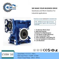 CHENYUE High Torque Worm Gearbox NMRW 50 CYRW 50 Input 11/14/19mm Output 25mm Speed Ratio from 5:1 to 100:1 Tin Bronze Worm Gear Free Maintenance