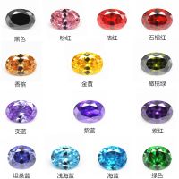 Factory direct sales 5A egg-shaped purple red zircon bare stone artificial tip bottom oval color zirconia CZ diamond